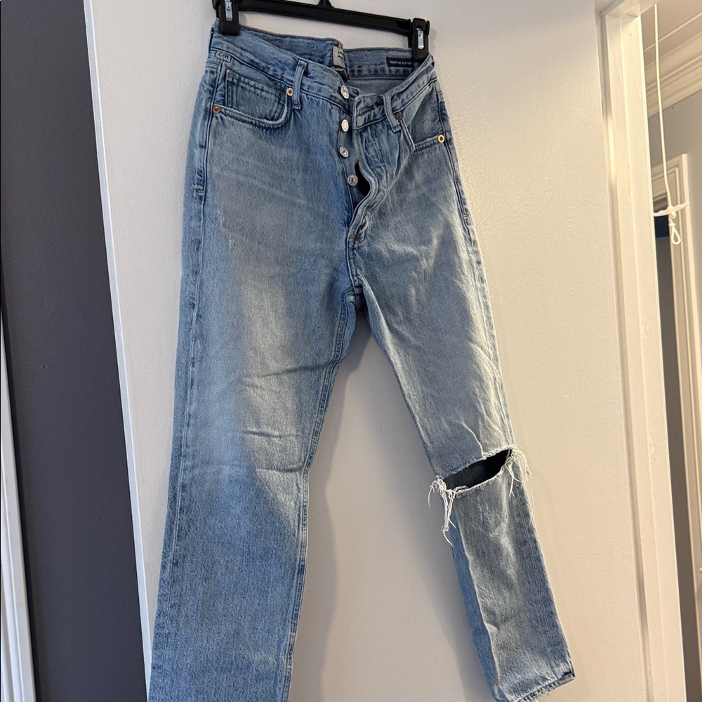 Light Blue woman's Button-Fly Jeans